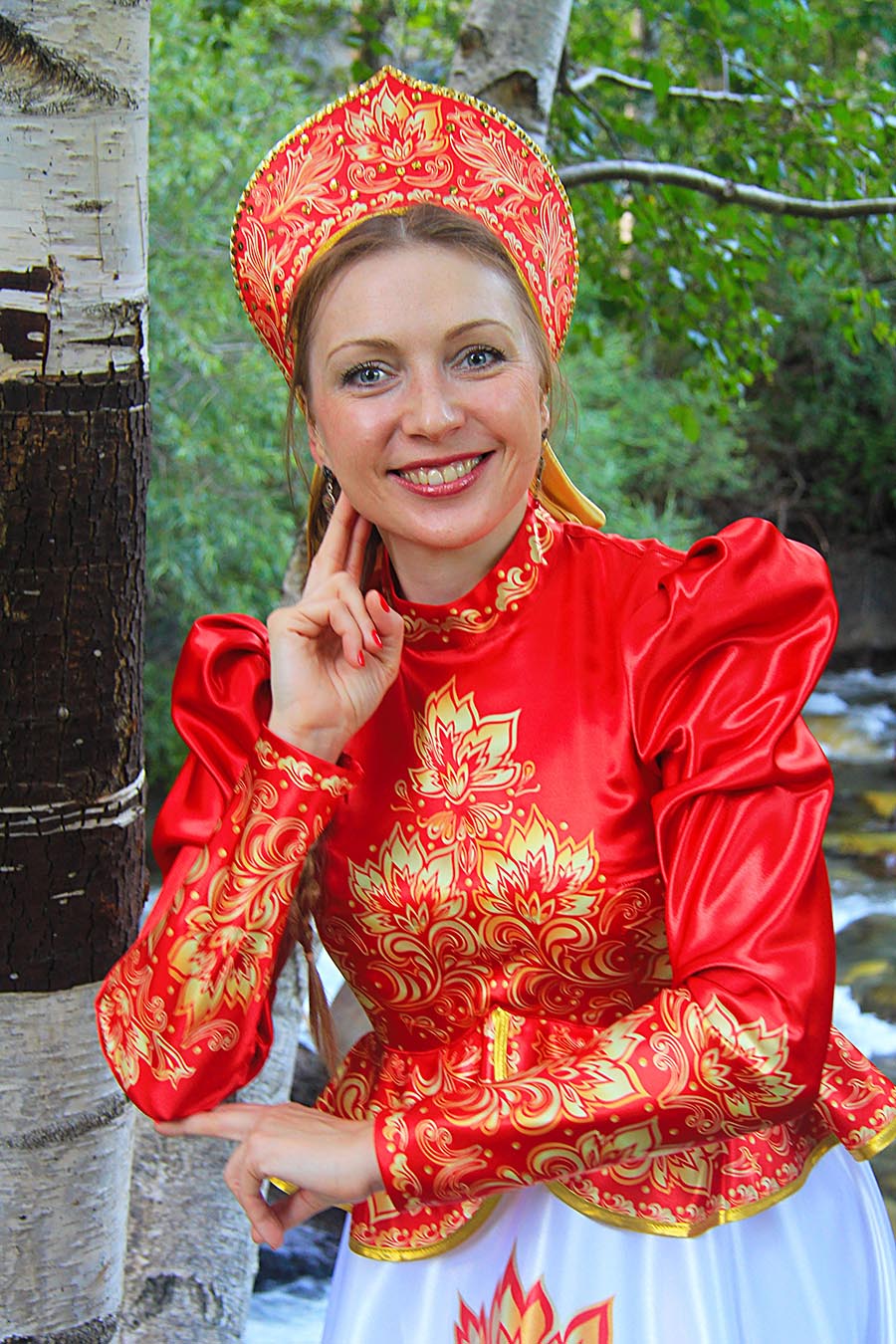 Women in Slavic costumes in Sofia