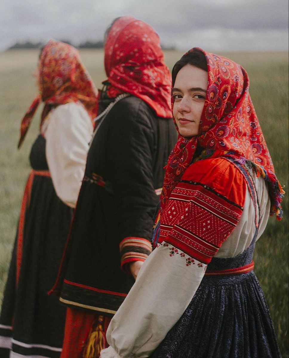 Women in Slavic costumes in Sofia
