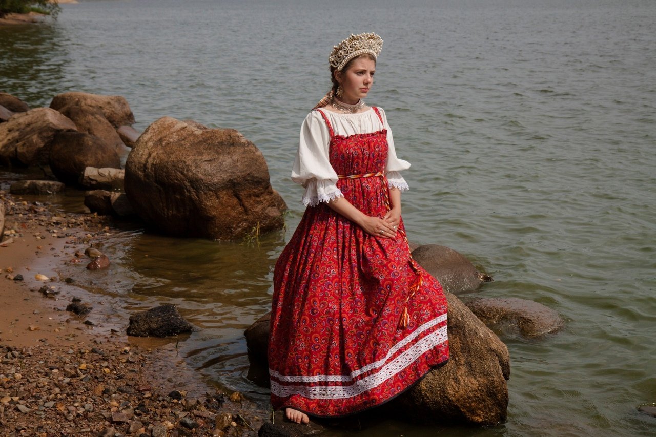 Women in Slavic costumes in Sofia